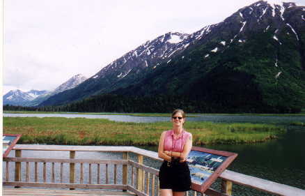 Alison at the viewpoint near Tern Lake