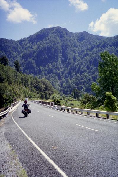 Alison riding the BMW 850