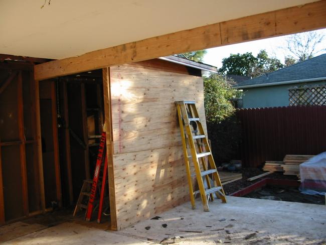 looking out of the bedroom into back yard