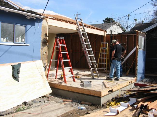 roof of bathroom and outer wall completely gone