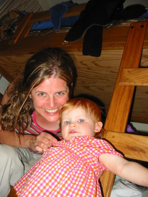 Alison and Cielo on the bottom bunk