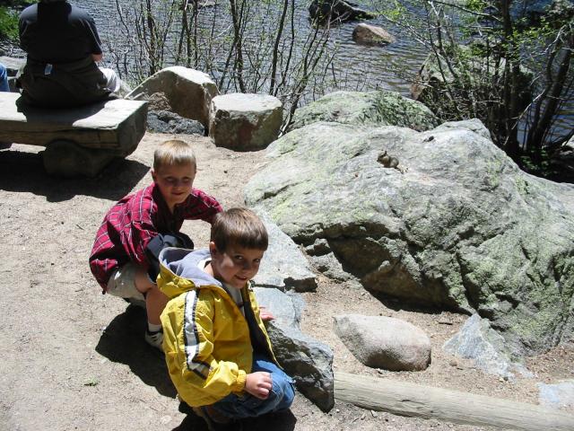 Christian and Paul and a chipmunk